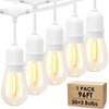 Mlambert 96FT LED Outdoor String Lights, Dimmable Waterproof Patio Lights
