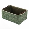 Basket Woven Maize Straw Storage with Handle, Kingwillow(Rectangular,Green Small:12.60"Lx8.66"Wx5.51"H)