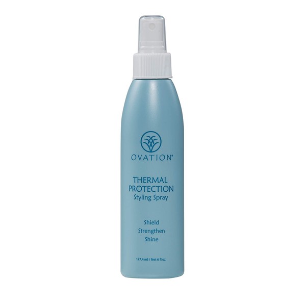 Ovation Hair Thermal Protection Styling Spray - Heat Protectant Spray for Hair of All Types - 6oz - Protects Color and Hair Integrity - No Sulfates or Parabens - With Vitamin E, B5, Omega Fatty Acids