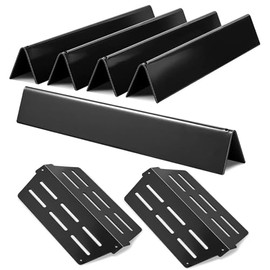 17.5" Porcelain Steel Flavorizer Bars Replacement for Weber Genesis Grill Parts 300 E310 E320 E330 S310 S330 (with Front Control Knobs), Weber Genesis Grill Replacement Parts for 7620 7621 65505 7622