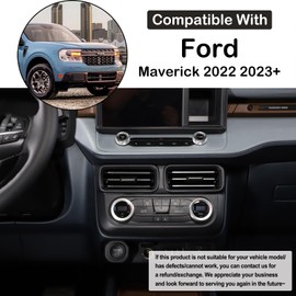Aunginsy Compatible with Ford Maverick 2022-2024 Aluminum Car Centre Console Air Conditioner Volume Knob Button Circle Cover Car Gear Shift Switch Button Ring Trim Cover Knob Protect Ring Accessories
