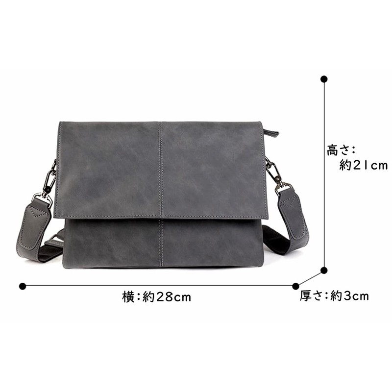 Zazaland Men's Shoulder Bag, Cross-body Leather, 2-Way Shoulder Bag, Clutch,