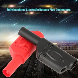 Conector Tipo Banana, Conector Tipo Banana apilable 10 Piezas 4 mm Rojo/Negro Seguridad Conectores de Conector Tipo Banana apilables Totalmente aislados