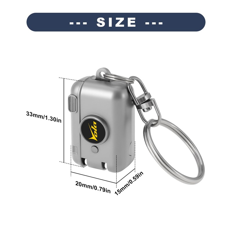 Vola Portable Folding Nail Clippers Travel Keychain Stainless Steel Silver