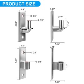 Wall Mount Gate Hinges with 5/8 Hinge Pin,Gate Hinges Heavy Duty for Farm Gates,Chain Link Fence Gate Hinge,Capacity up to 600lbs(Screws Not Included)- 2Pack (4pcs)