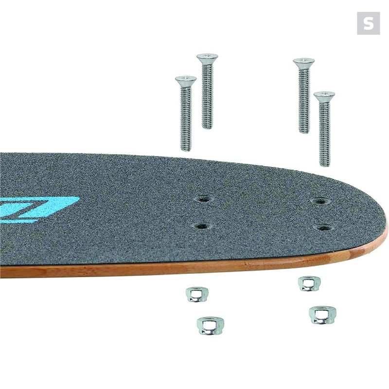 Stoked Ride Shop Stainless Steel Skateboard Hardware Set (Flat Phillips,