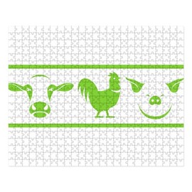 CafePress Friends Not Food Vegan Vegetarian ANI Large Puzzle, 500 pcs.