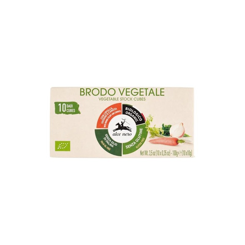 Alce Nero: "Brodo Vegetale" Organic Bouillon Cubes Pack of 1