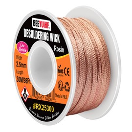 BEEYUIHF Desoldering Wire, 30 m - 98 ft Desoldering Wire, 2.5 mm No-Clean Soldering Braid, Wicks Strands for Desoldering, Desoldering Wick for Removing Solder for Disassembling Electrical Components,