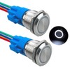 Aiqeer 2 Pcs 19 mm Momentary Push Button Switch, 12V