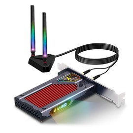 Fenvi WiFi 7 PCIe Card (FV-BE8800RGB) WiFi 7 BE200 Tri-Band 802.11BE BT 5.4 with RGB Lighting 320MHz Desktop Wireless Network Adapter Upgrade from WiFi 6/6E for Windows 10/11 (Not for AMD Motherboard)