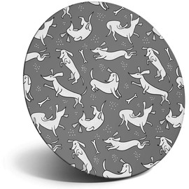 Destination Vinyl ltd Magnet for Refrigerator, Fridge BW - Cute Dachshund Puppy Dog for Office, Cabinet and Whiteboard, Magnetic Stickers, 43892