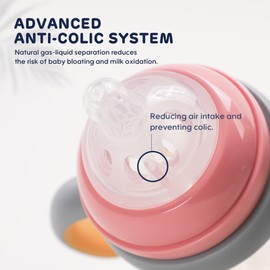 AIWIBI PPSU Baby Bottle Wide Neck, Anti-Colic Baby Bottle with Weighted Straw, Medium Flow Nipple, Removable Handles, 8 Ounces, 2 Count, 6+ Months