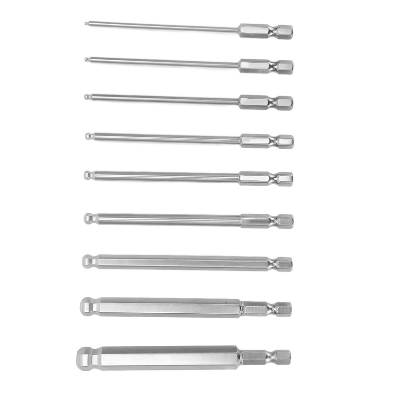 9pcs Hex Screwdriver Bit Set Rustproof S2 Steel Magnetic Ball