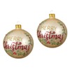 Traditional Round MERRY CHRISTMAS Message Tree Bauble/Hanging Decoration - Champagne