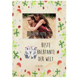 Mr. & Mrs. Panda Personalisierte Foto Postkarte Panda Halbtante - Geschenk, Geschenktipp, Familie, Schenken, Stief, Danke, Mitbringsel
