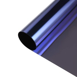 Transparent Decorative Window Film Anti UV Colorful Adhesive Vinyl Heat Insulation Solar Window Tinting Sheets Glass Film for Christmas Home Decoration, 17.7Inch x 78.7Inch, Purple