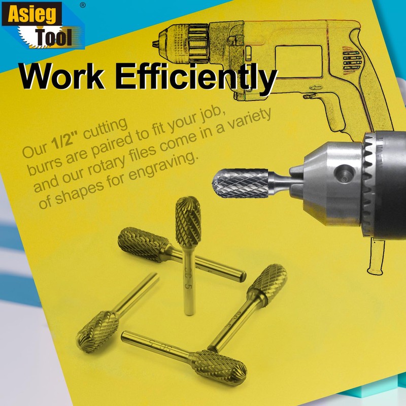 SC-5 Tungsten Carbide Burr Rotary File Cylindrical Shape with Radius