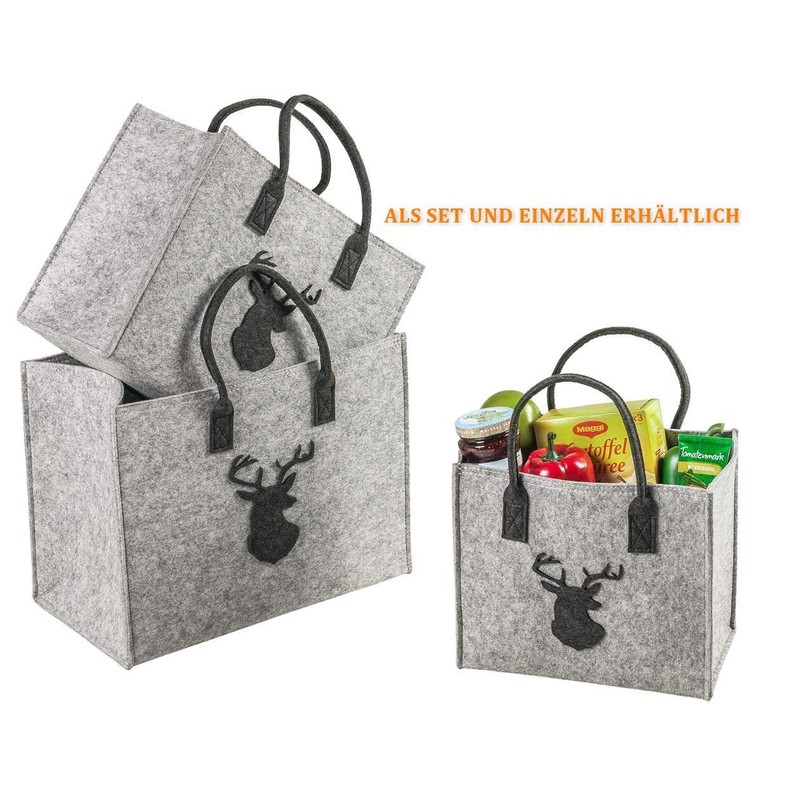 LaFiore24 High Felt Shopping Bag Shopper Festival Deer Large 42