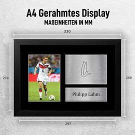 HWC Trading A4 FR Philipp Lahm Germany Gifts Printed Autograph Picture for Fans and Supporters - A4 Framed
