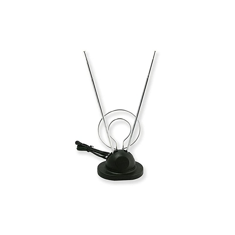 Sansai Indoor TV/Radio Antenna VHF/FM Reception Adjustable Telescopic Rods Black