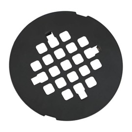 Black Snap-in Shower Drain Cover,Hidrop 4-1/4" OD Round Shower Strainer Grid, Easy-to-Install Replacement Cover Stainless Steel Matte Black
