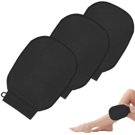 3 Pcs Exfoliating Mitt Body Scrub Gloves Deep Exfoliator for Shower Soft Dead Skin Remover Bath Body Exfoliating Glove for Women Men Removing Exfoliation Easy Foaming Smooth Skin Surface (black)