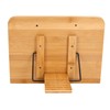 Bamboo Book Stand Foldable Wooden Cookbook Holder with 5 Angle