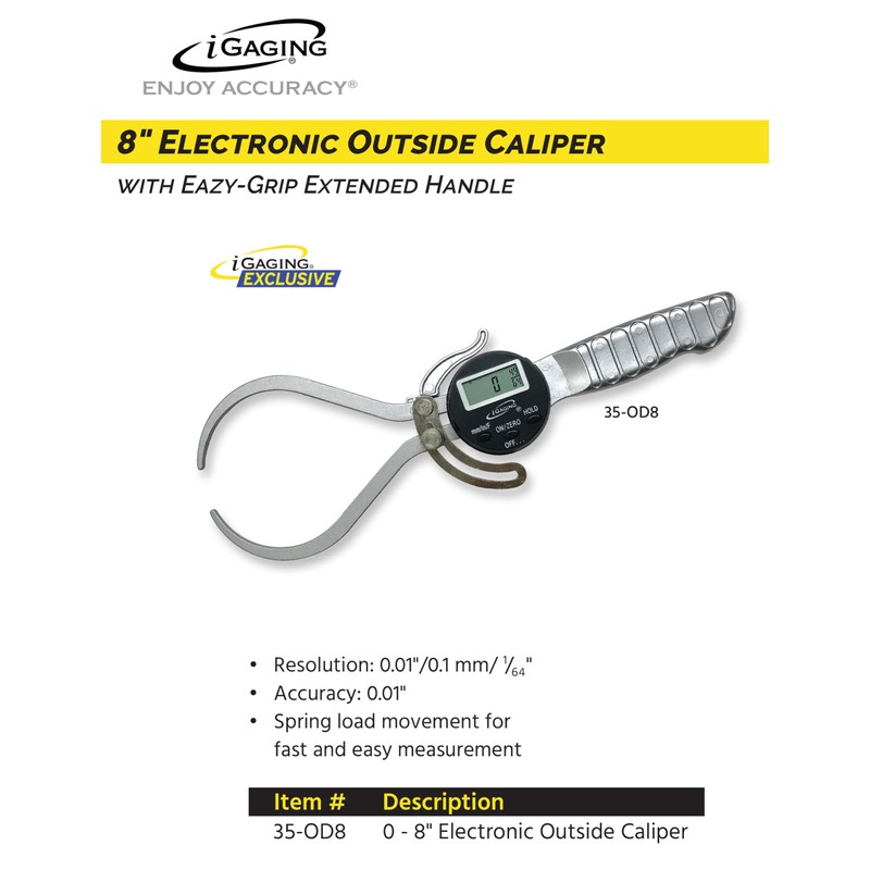 iGaging 8 in Digital Outside Caliper