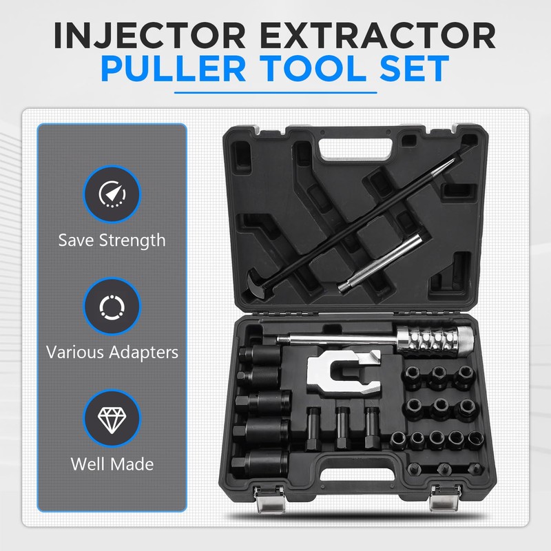 Diesel Injector Extractor Puller Tool Set - 26PCS Diesel Fuel