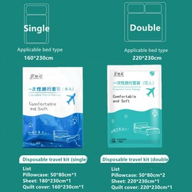 Twin XL Disposable Bed Sheets with Quilt Cover and Pillowcase, Travel Bedding for Hotel, No Need Wash