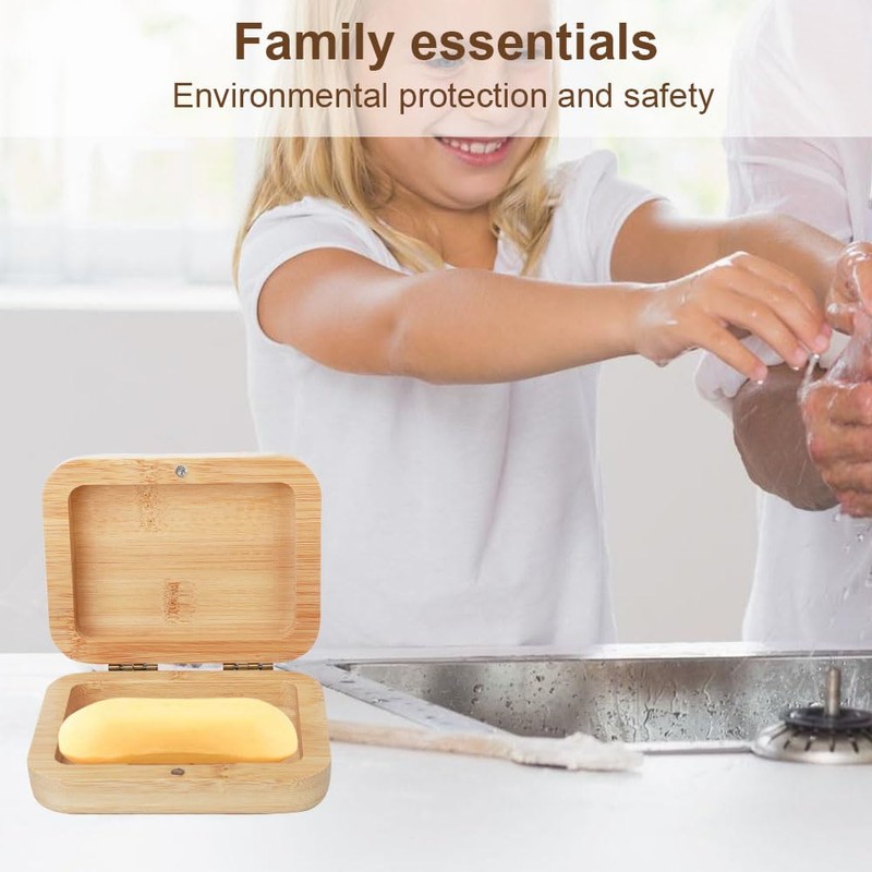 Home Storage Box Accessories Storage, Handmade Bamboo Wooden Soap Holder,