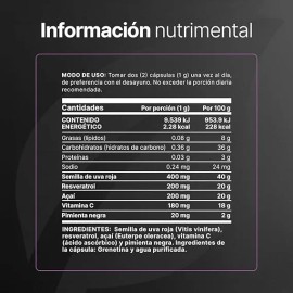 Resveratrol De 400 Cápsulas Con Semilla De Uva Roja Acai B Life