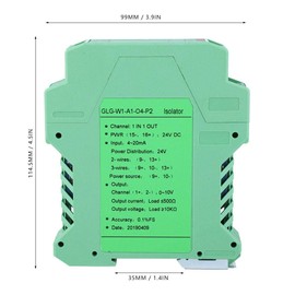 DC 24 V Power Signal Isolator Transmitter 4-20 mA SPS Detect Signal Conditioner, One Pure and One Out 4-20mA to 0-10 V