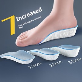 2 Pairs Grey(0.984inch 0.591inch) Arch Support Insole Magic Men and Women Invisible Soft Bottom Breathable Sports Shock Absorption not Tired feet Half pad Summer Not Tired Feet Half Pad for Summer