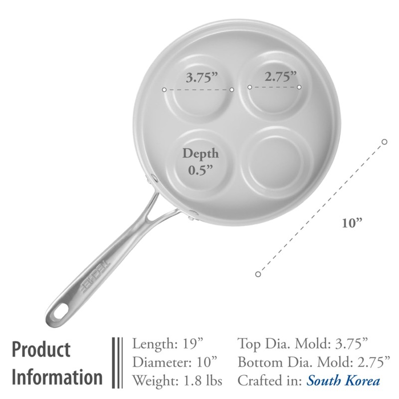 TECHEF - CeraTerra Ceramic Nonstick 4-Cup Egg Frying Pan (PFAS,