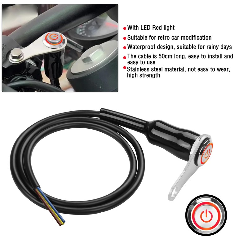 MEIRIYFA LED Motorcycle Switch, 12V Universal Motorcycle Handlebar Switch LED