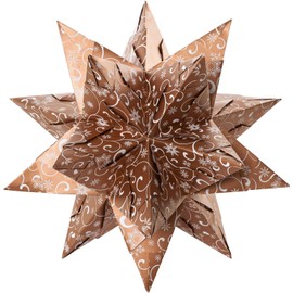 folia 411/2020 Bascetta Star Christmas Ornament Craft Set, Copper/White, 32 Sheets, 20 x 20 cm, Finished Size of Paper Star Approx. 30 cm, with Detailed Instructions (English language not guaranteed),