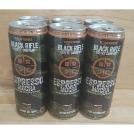 Black Rifle Coffee Company 6 CANS: BLACK RIFLE Coffee Iced Espresso Mocha w/ cream PROTEIN 100% ARABIC 11oz