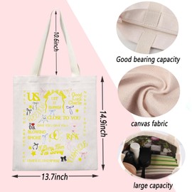 ENSIANTH Singer Inspired Gift Music Album Tote Bag Song Lyrics Gift Starry Bow Gift Singer Music Lover Gift Coquette Bow Gift (CA sing bow bag)