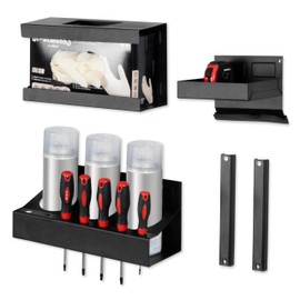 Iron Forge Tools Mechanics 5 Piece Magnetic Tool Box Accessories - Metal Organizer Wall Mount for Enclosed Utility Trailer & Garage Organization - Shelf Style Cargo Van Shelving, Service Truck Cabinet