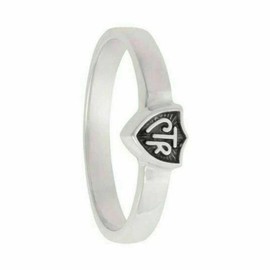 One Moment In Time J58 Sterling Silver Retro Black Ring Mormon LDS CTR (6.5)