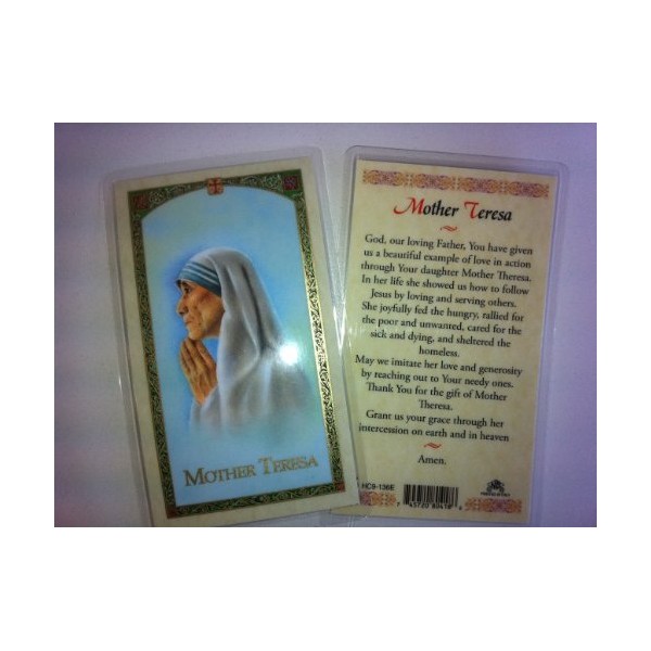 Holy Prayer Cards For the Prayer to Mother Teresa in English