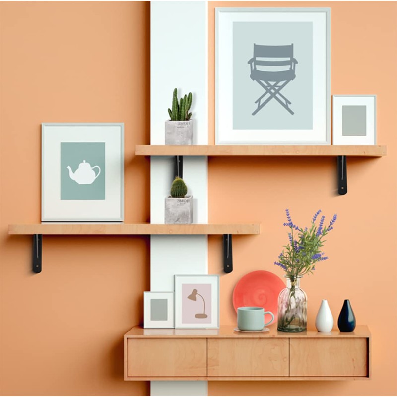 Black Folding Shelf Brackets Max. Load 220 lb, Heavy Duty