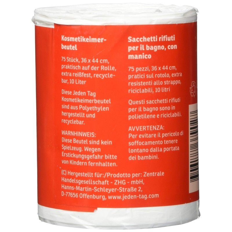 Jeden Tag Cosmetic Bin Bags, Pack of 75, 36 x