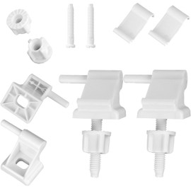 2 Bisagras de Asiento de Inodoro de Plástico Blanco,Bisagras de Asiento de Inodoro de Repuesto Con Tornillos,Kit de Reparación de Plástico Blanco Universal para Inodoros,Accesorios de Aseo