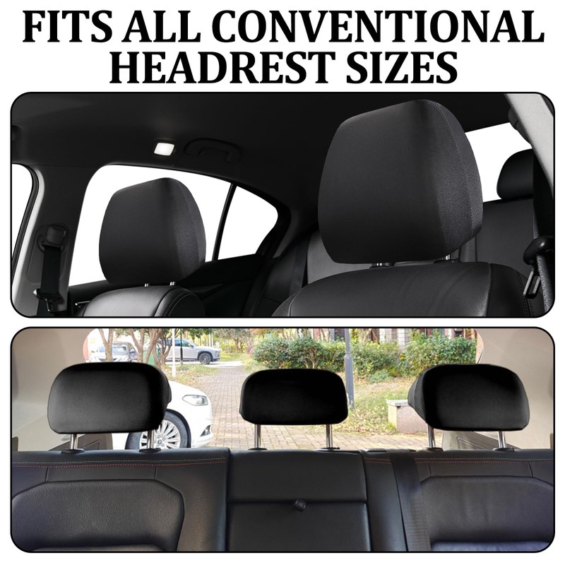Xorim 4 Pcs of Headrest Covers for Cars, Car Headrest