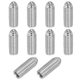 PATIKIL M8x20mm Ball Point Set Screws, 10 Pcs 304 Stainless Steel Hex Socket Spring Ball Point Grub Screws for Industrial Machine Home Furniture Workplaces, Silver
