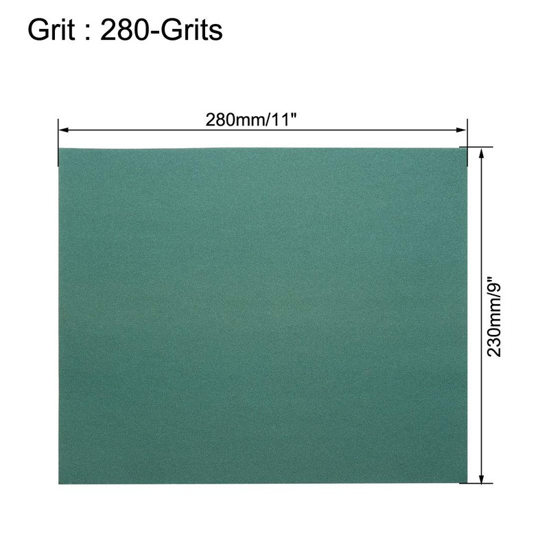sourcing map 280 Grits Silicon Carbide Sandpaper Sanding Sheets 9-inch