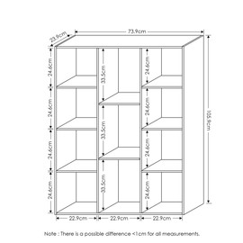 Furinno Luder Bookcase / Book / Storage , 11-Cube, White/Pink